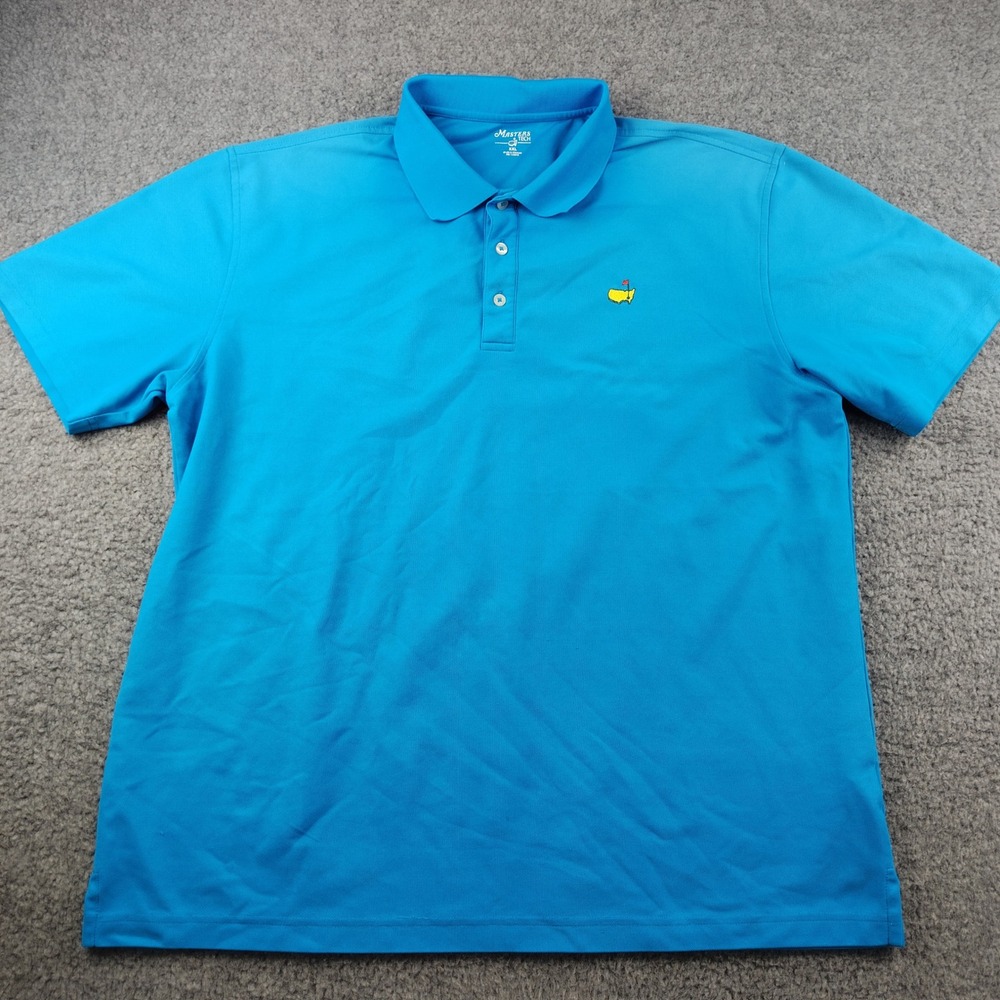 Masters Tech Polo Mens 2XL XXL Augusta National Golf Blue Short Sleeve
